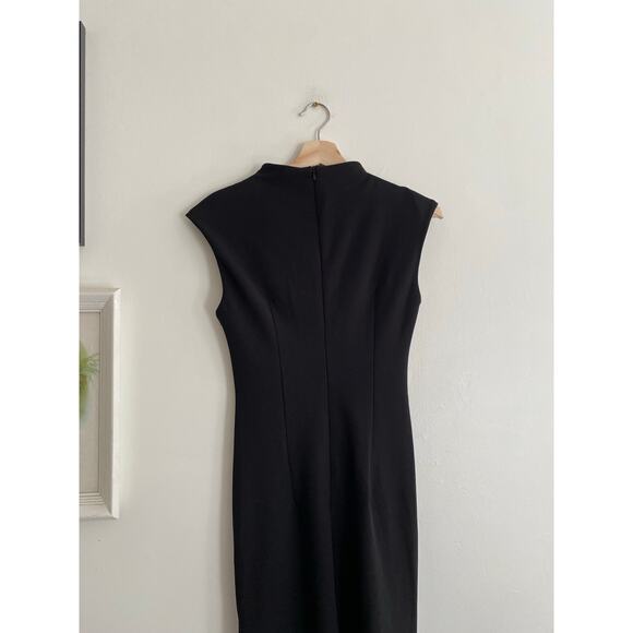 NIKKI LUND Dida Black Funnel Neck Cocktail Dress Size Medium - Picture 7 of 11
